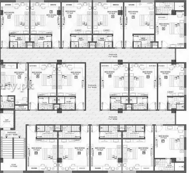 Business Bay 1st to 5th Floor Plan